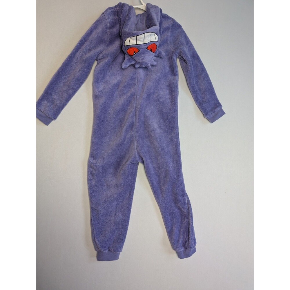 Boys Gengar Pokemon Hood Fleece Bodysuit Kids 5-6 (Fits A Little Small) Pajamas - Picture 9 of 14